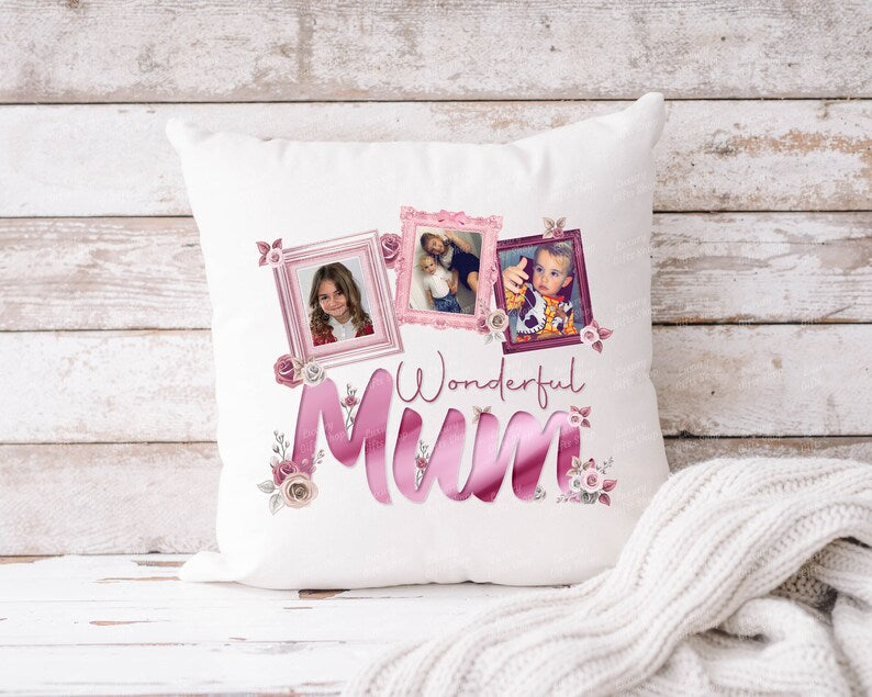 Wonderful mum photo cushion