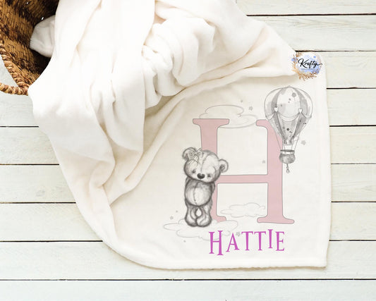 Personalised pink Alphabet bear