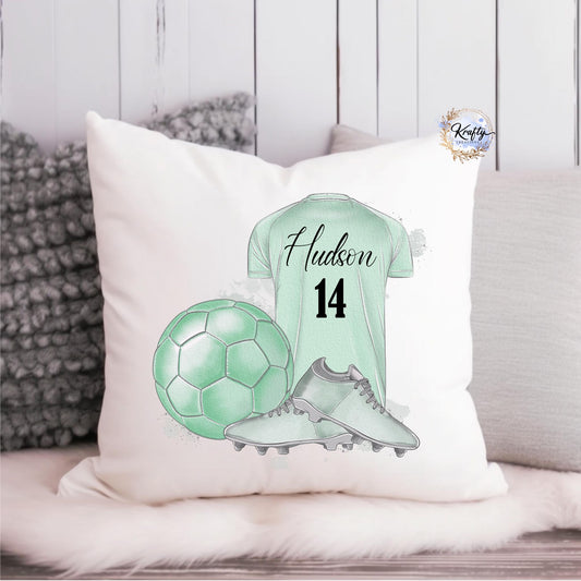 Personalised Name And number football T-shirt pillow