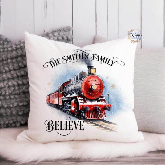 Christmas train pillow