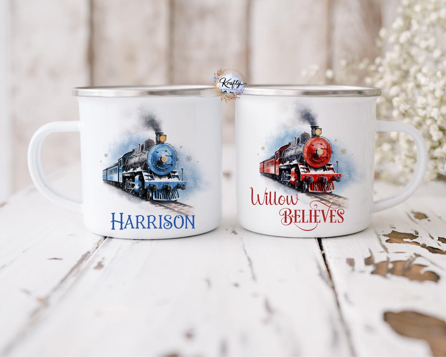 Christmas train Enamel Mug