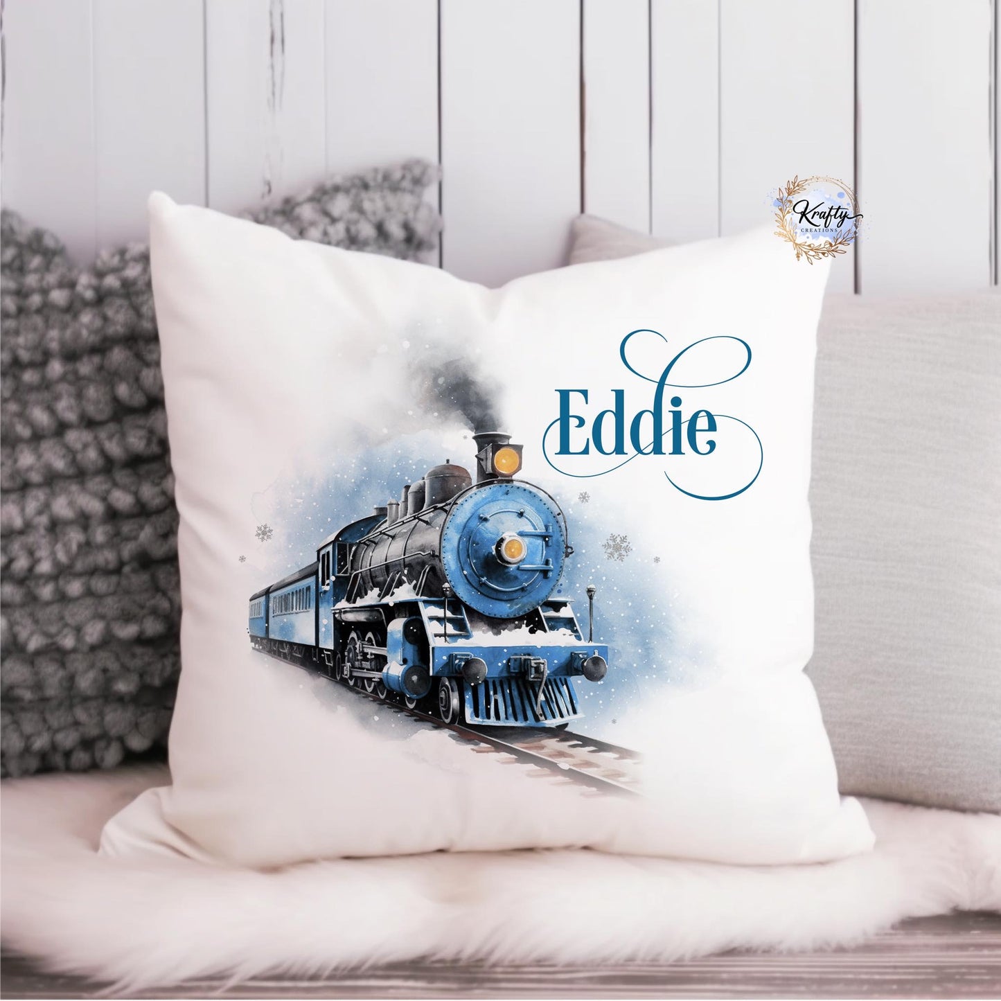 Christmas train pillow