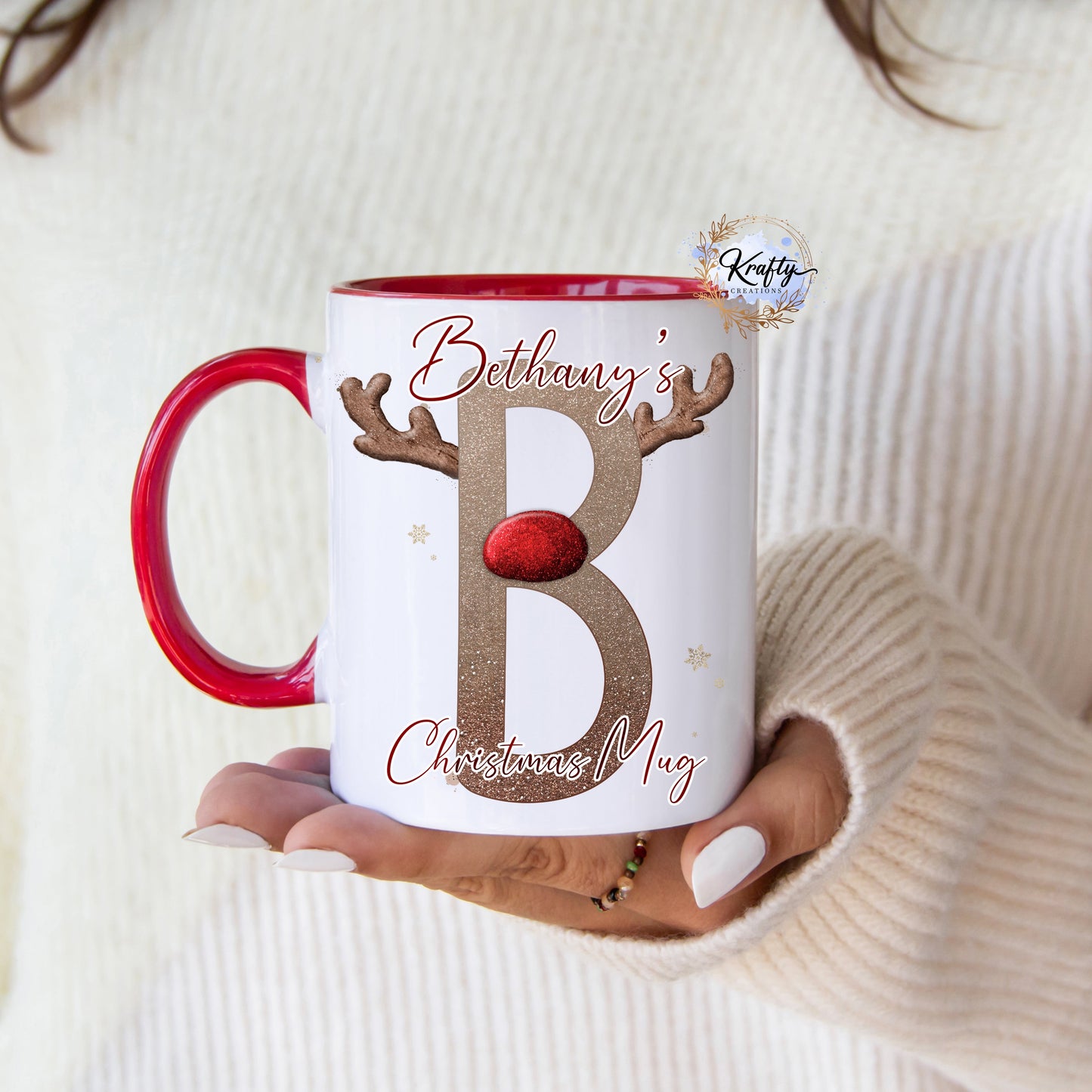 Christmas Reindeer Alphabet Mugs