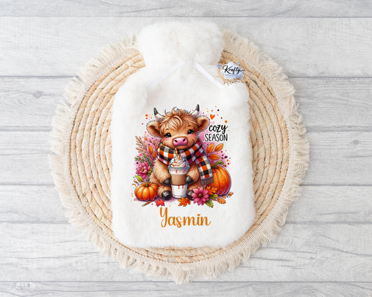 Autumn Highland Cow Hot Water Bottles