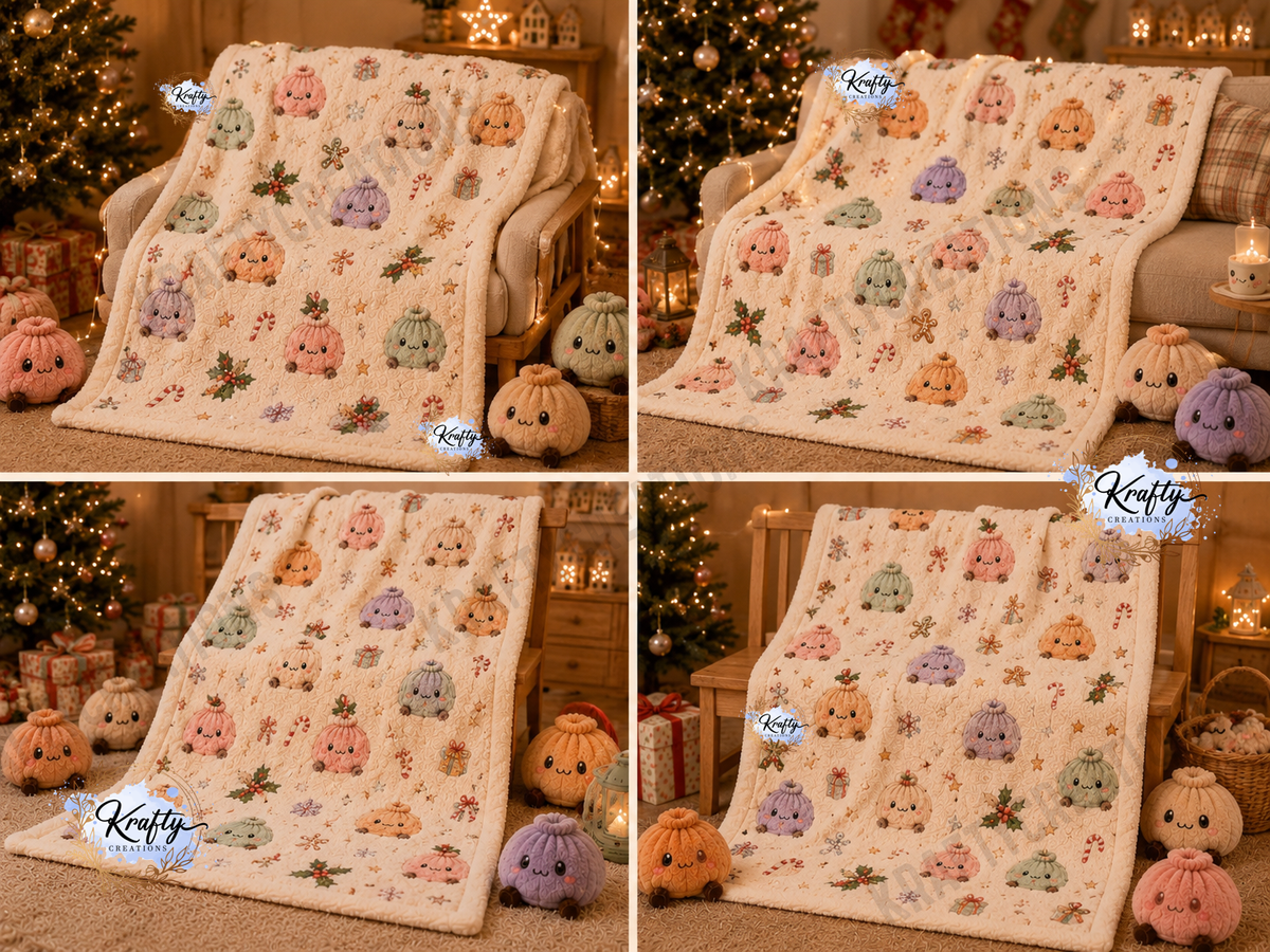 Pastel Christmas Dumplings - Blanket - No Name