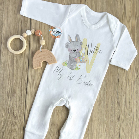 Alphabet Easter Bear Sleepsuits / Vests