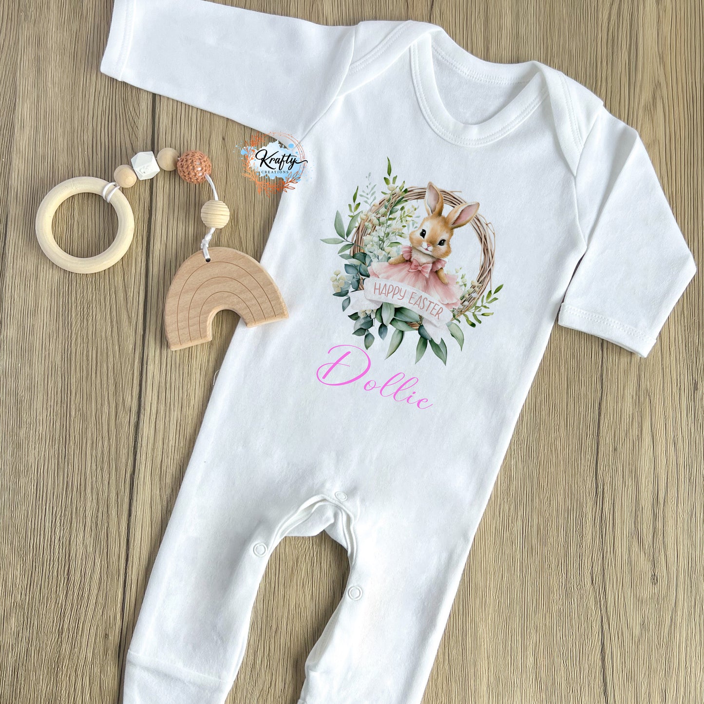 Bunny Sleepsuits / Vests - Pink or Blue