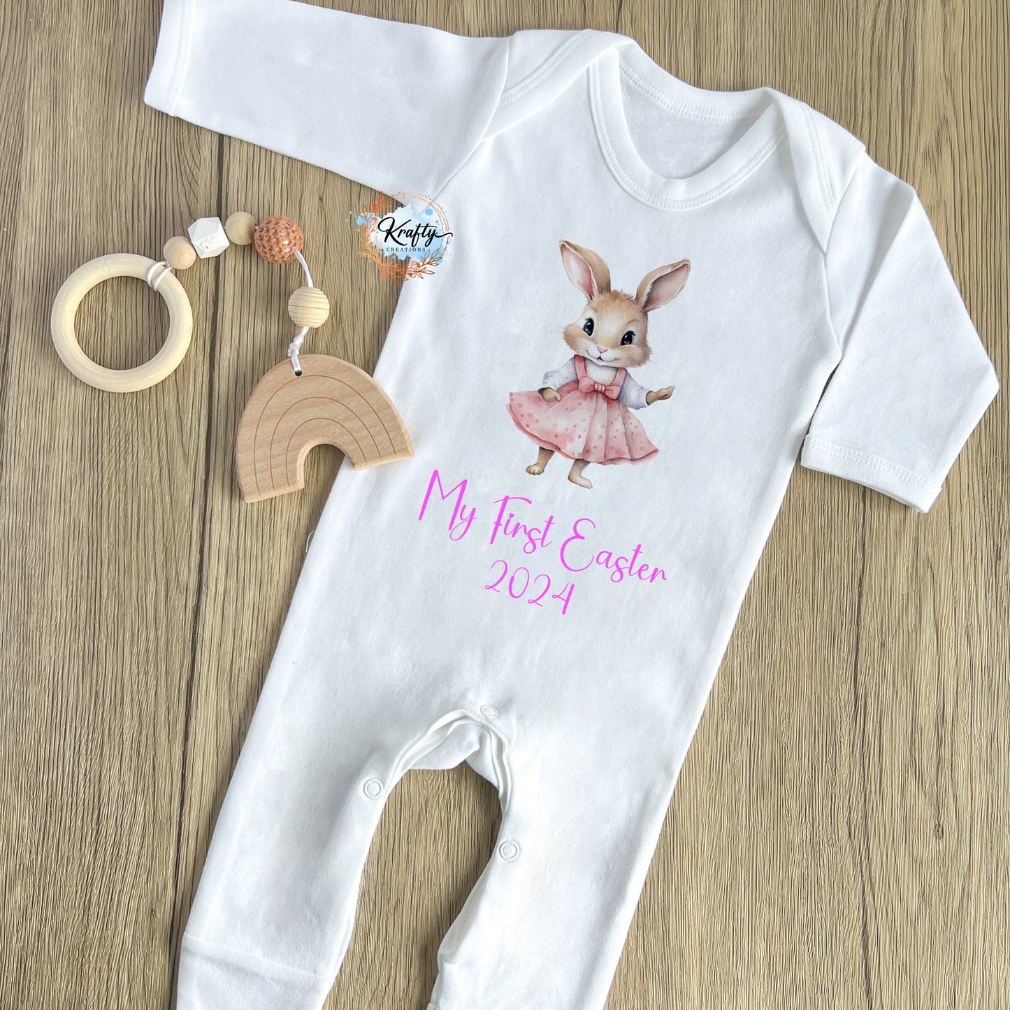 Bunny Sleepsuits / Vests - Pink or Blue