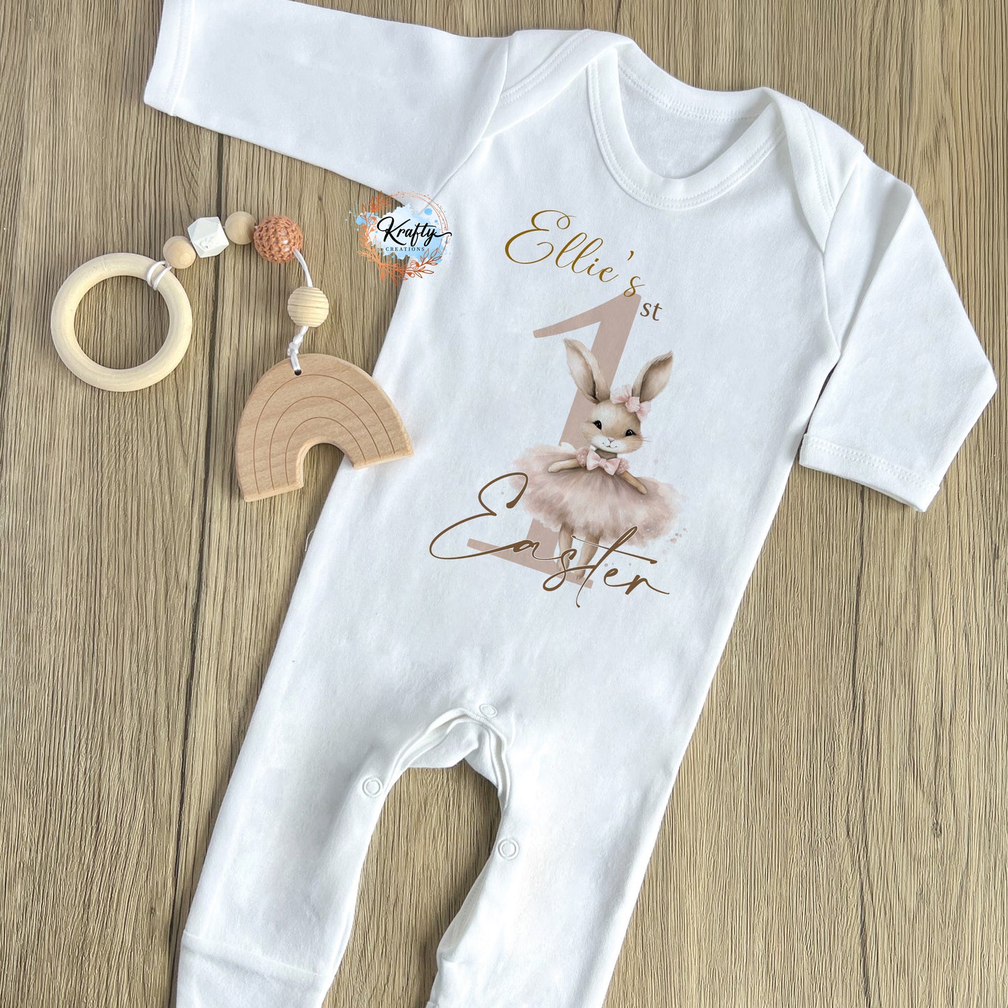 1st Easter Sleepsuit / Vest - Pink & Blue