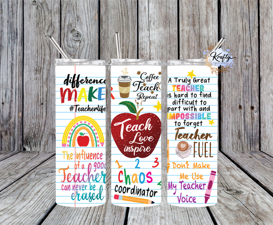 Teach, Love & Inspire Tumbler - 20oz