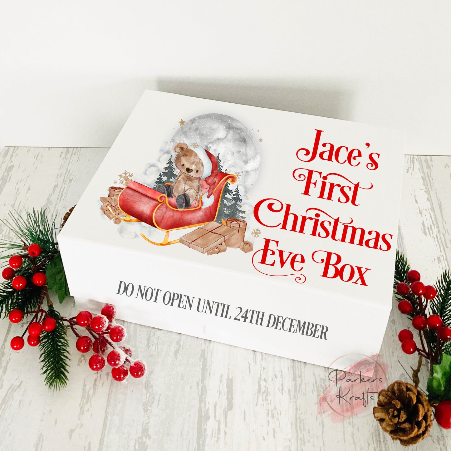 Personalised Christmas Eve Boxes - Bear Sleigh