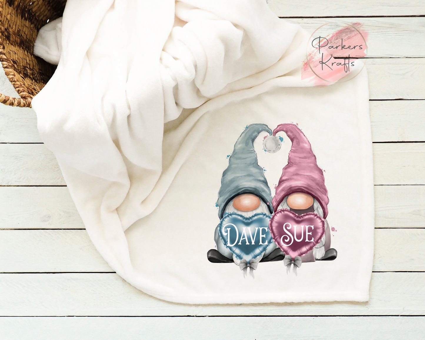 Personalised Gonk Blankets - Pink / Blue