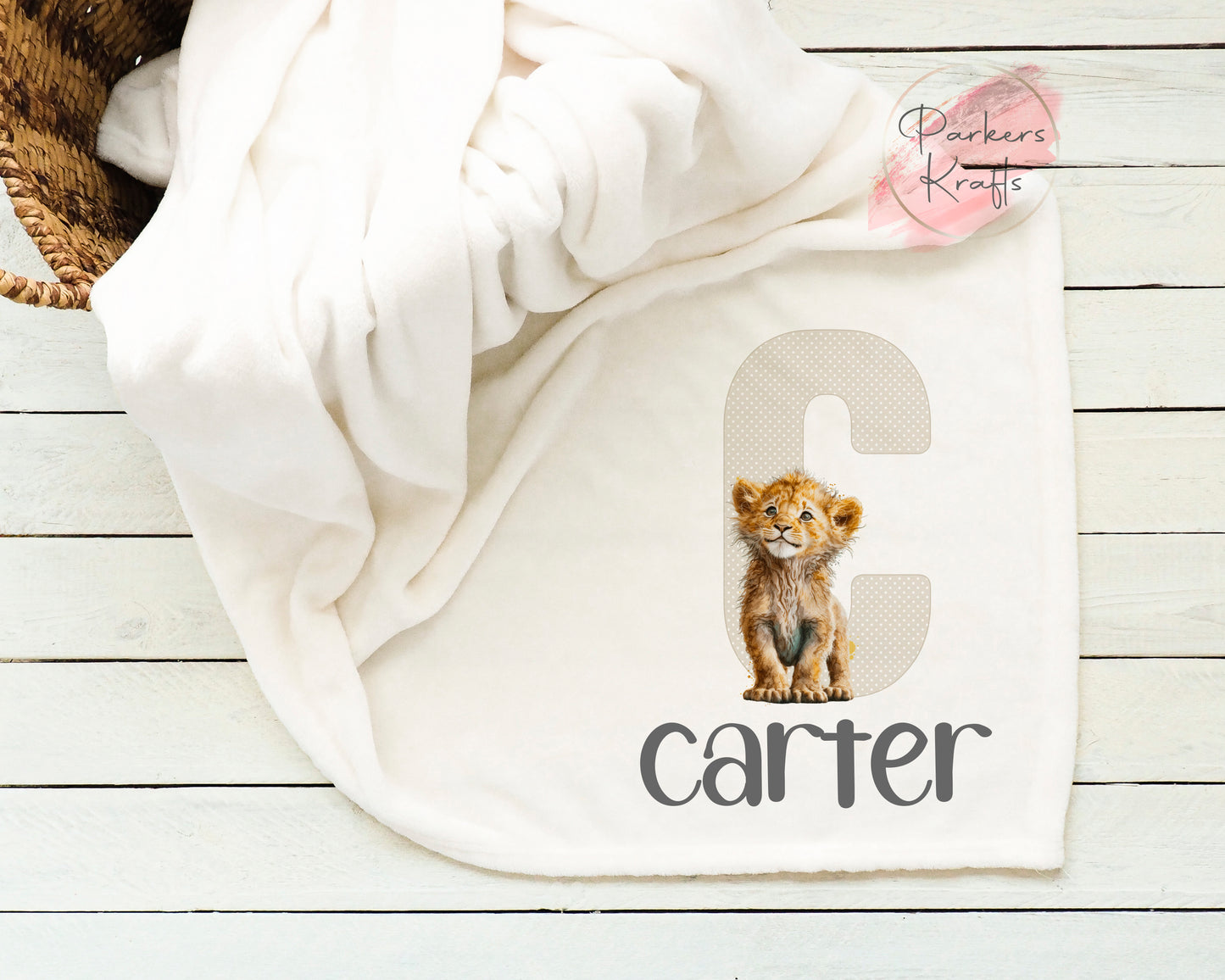 Personalised Lion Alphabet Blanket