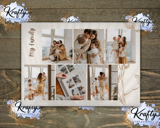 Family Photo Glass Chopping Board - Large 28x30cm