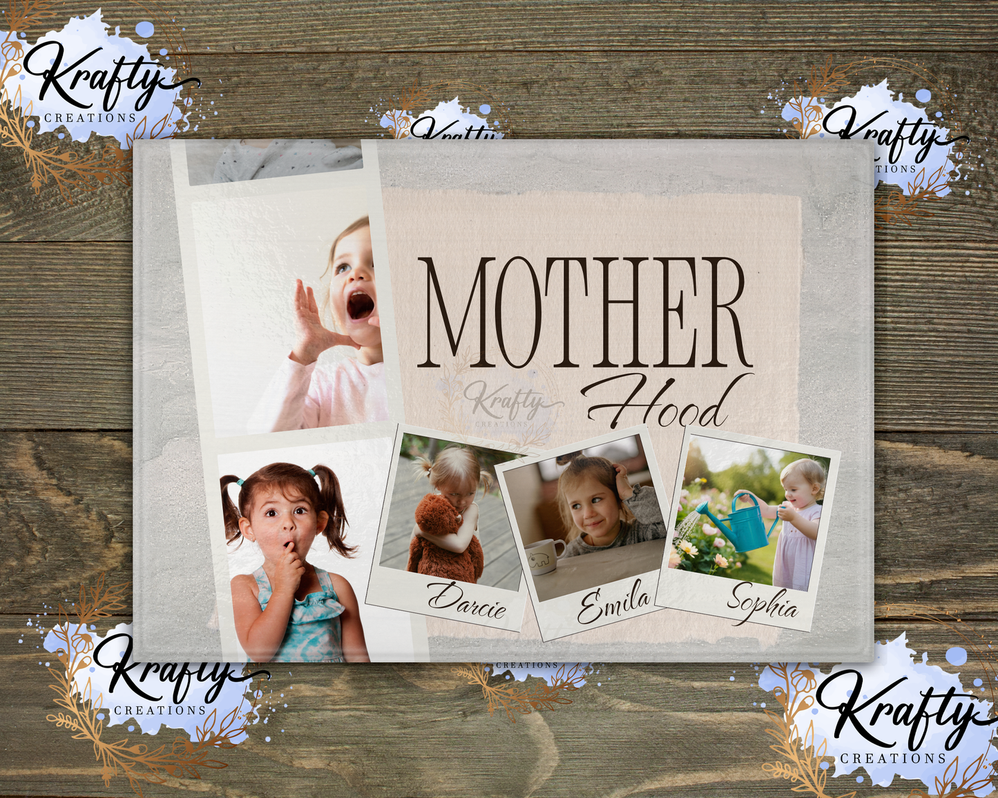 Mother Photo Glass Chopping Board - Large 28x30cm