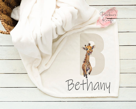 Giraffe Alphabet Blanket