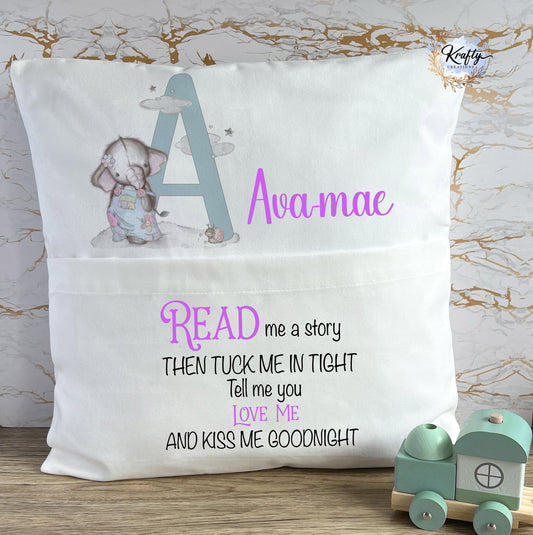 Book Cushion - Elephant Alphabet