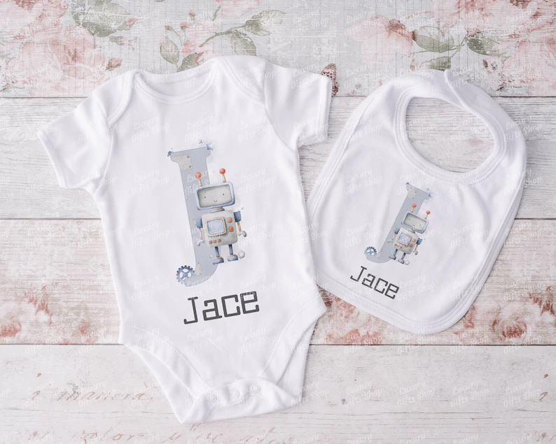 Personalised Robot Vest & Bib Set