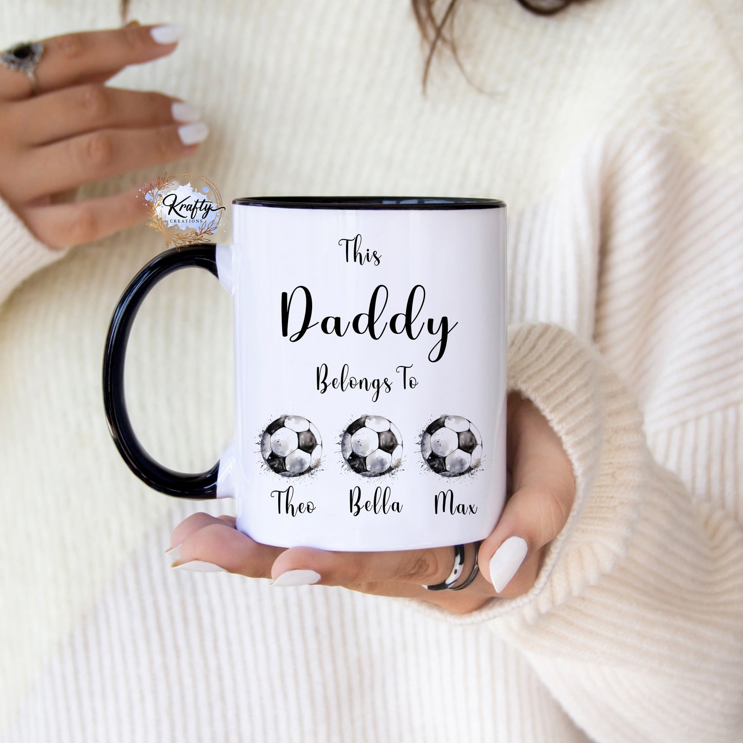 This Daddy Belongs To - Personalised Football Mug