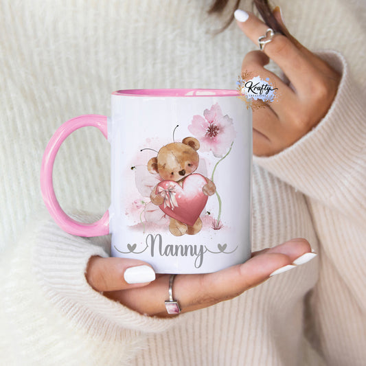Heart Bear Flower Mugs