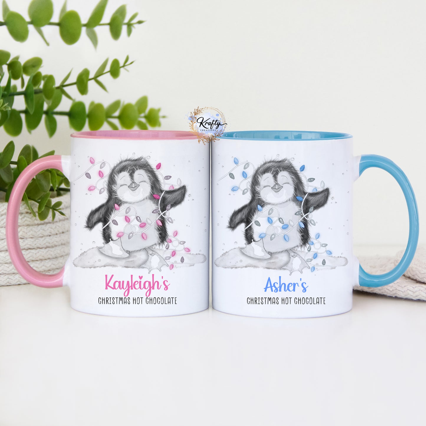 Christmas Penguin Mugs