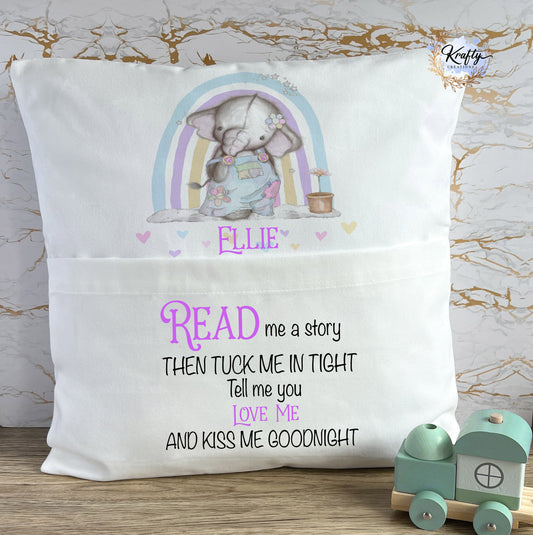 Book Cushion - Elephant Reinbow