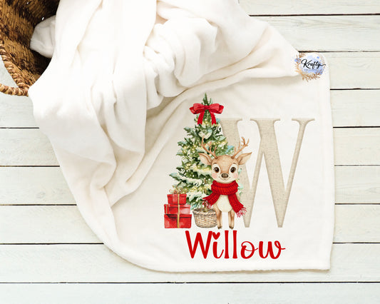 Reindeer Initial Blankets