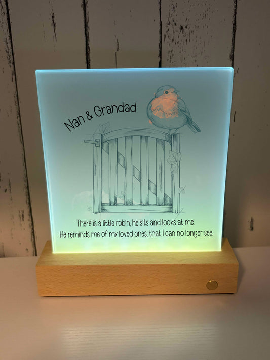 Personalised Photo Led Frame - Robin Memorial