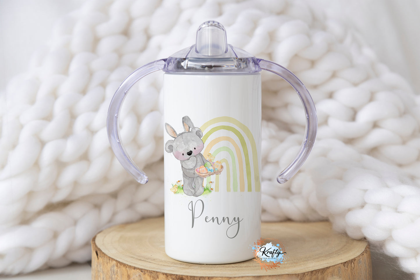 Rainbow Easter Bear Sippy Cup