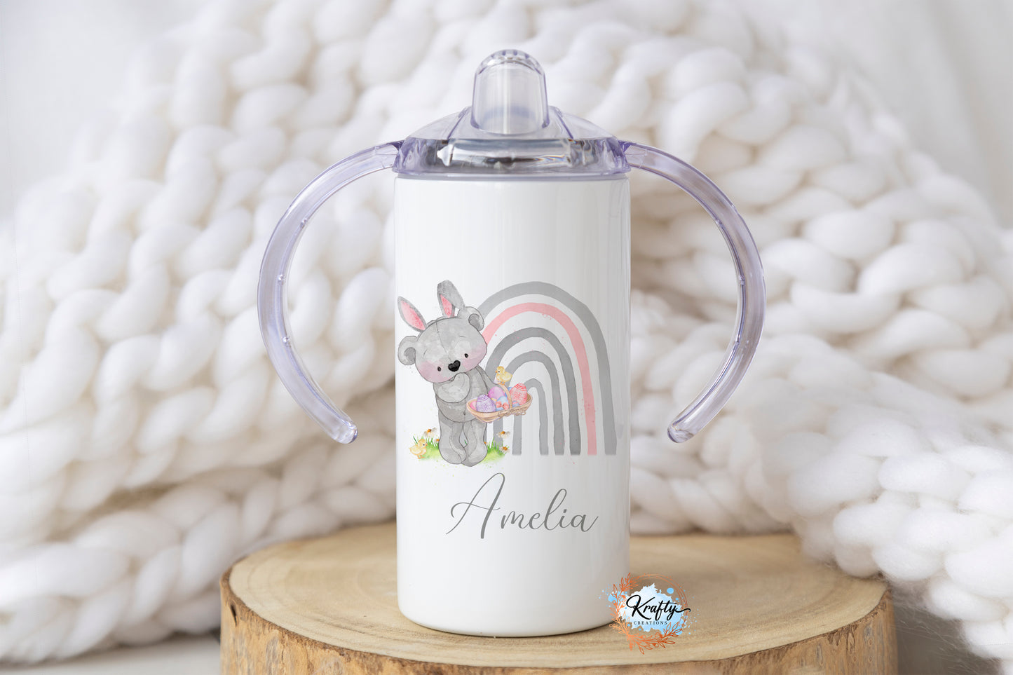 Rainbow Easter Bear Sippy Cup