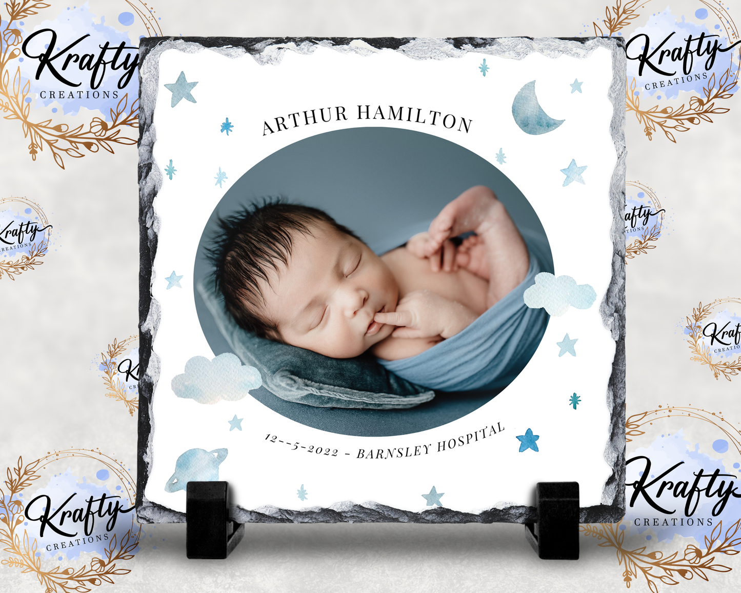 New Baby Photo Slates - 20x20cm