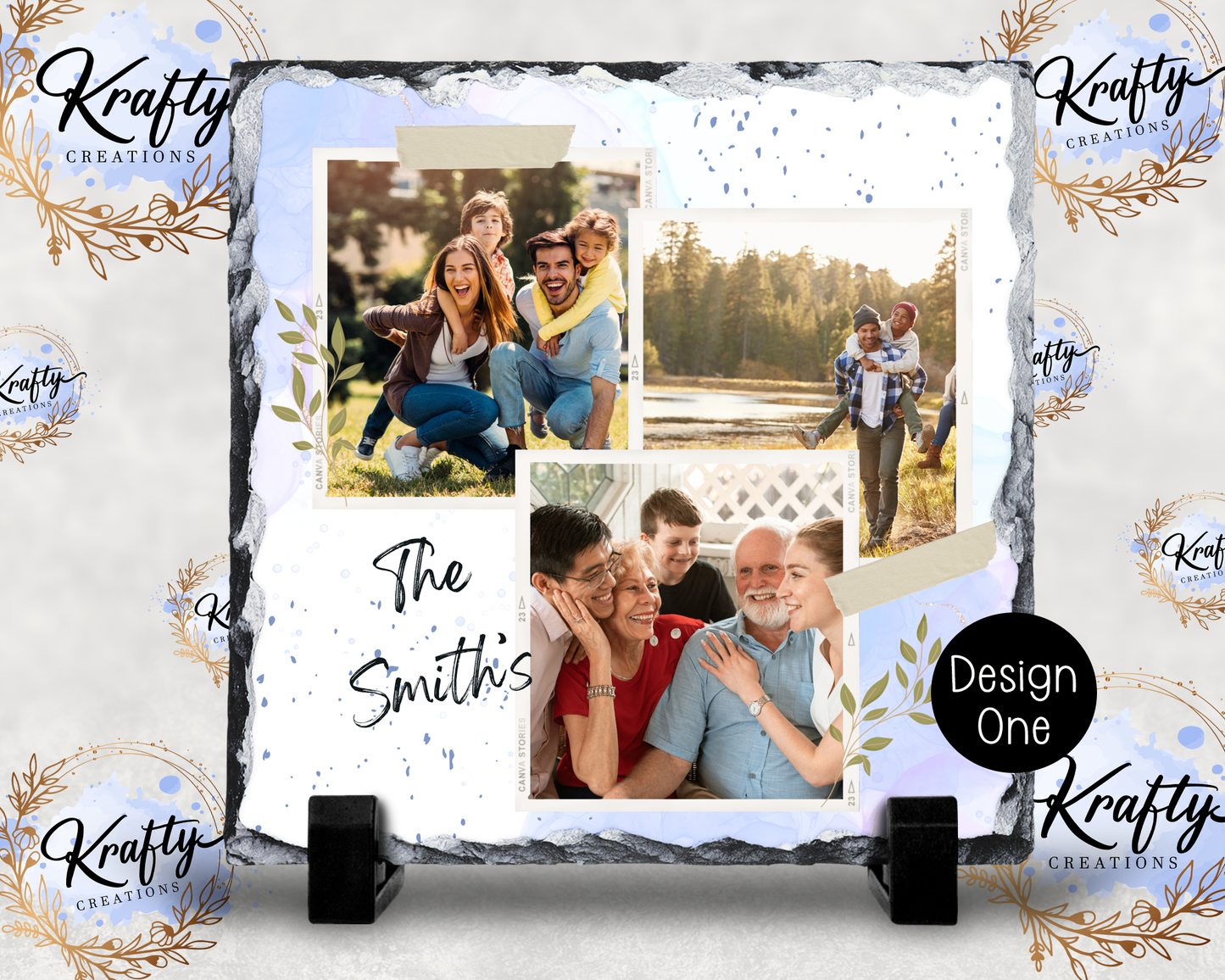 3 Grid Photo Slates - 20x20cm