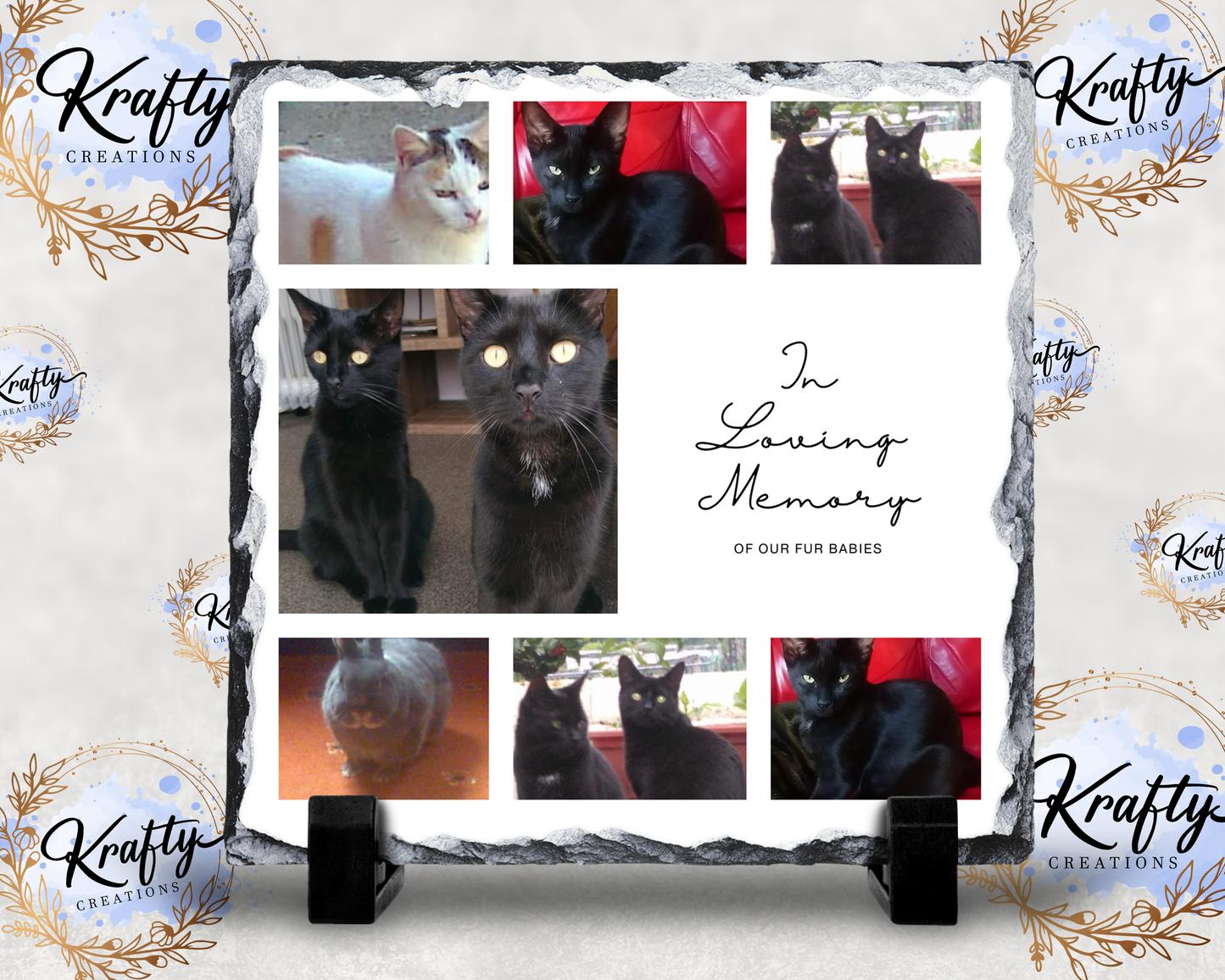 Memorial Pet Photo Slates - 20x20cm