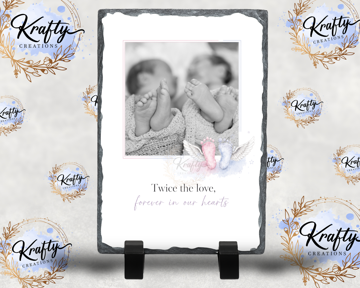 Memorial Baby Photo Slates - 12x22cm