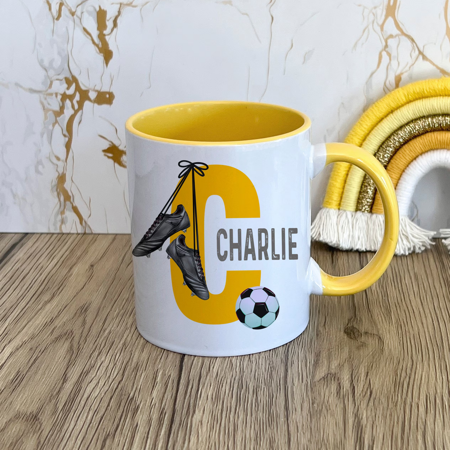 Personalised Football Initial Mugs