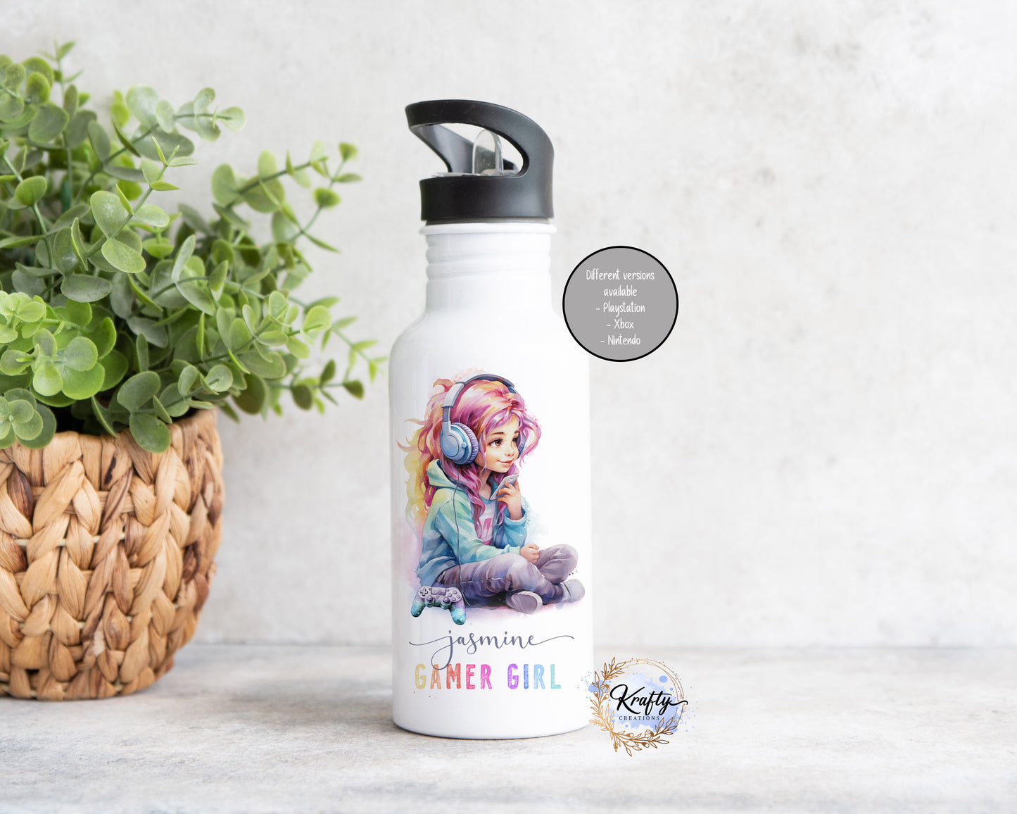 Girl & Boy Gaming Water Bottle