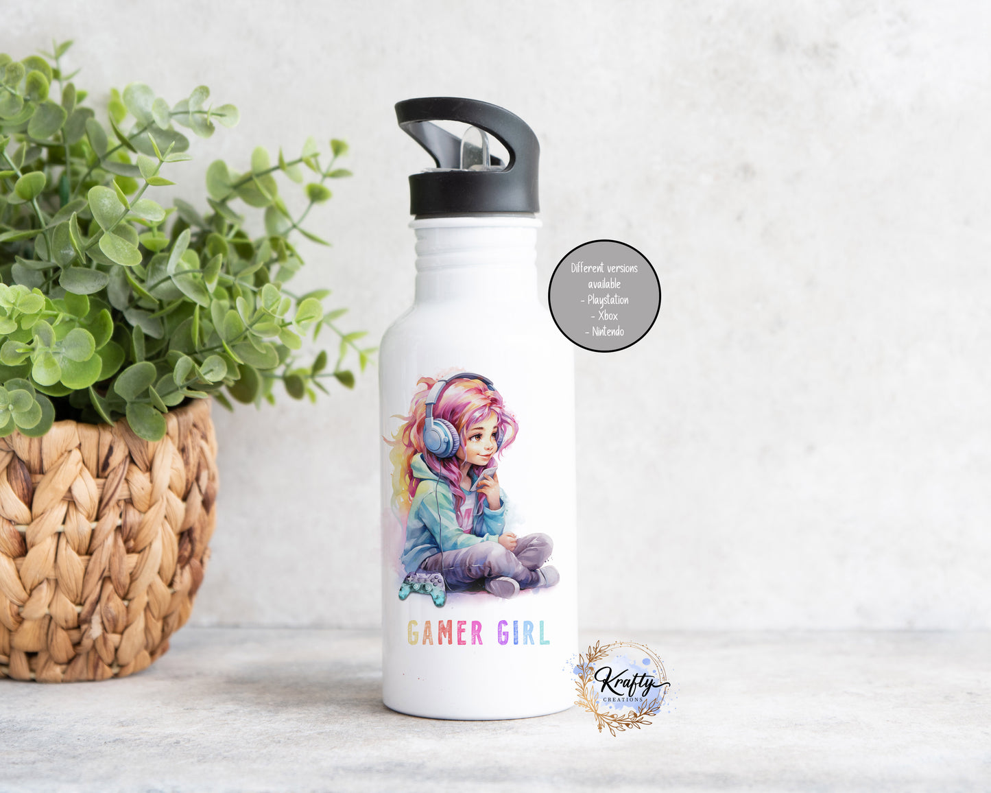 Girl & Boy Gaming Water Bottle