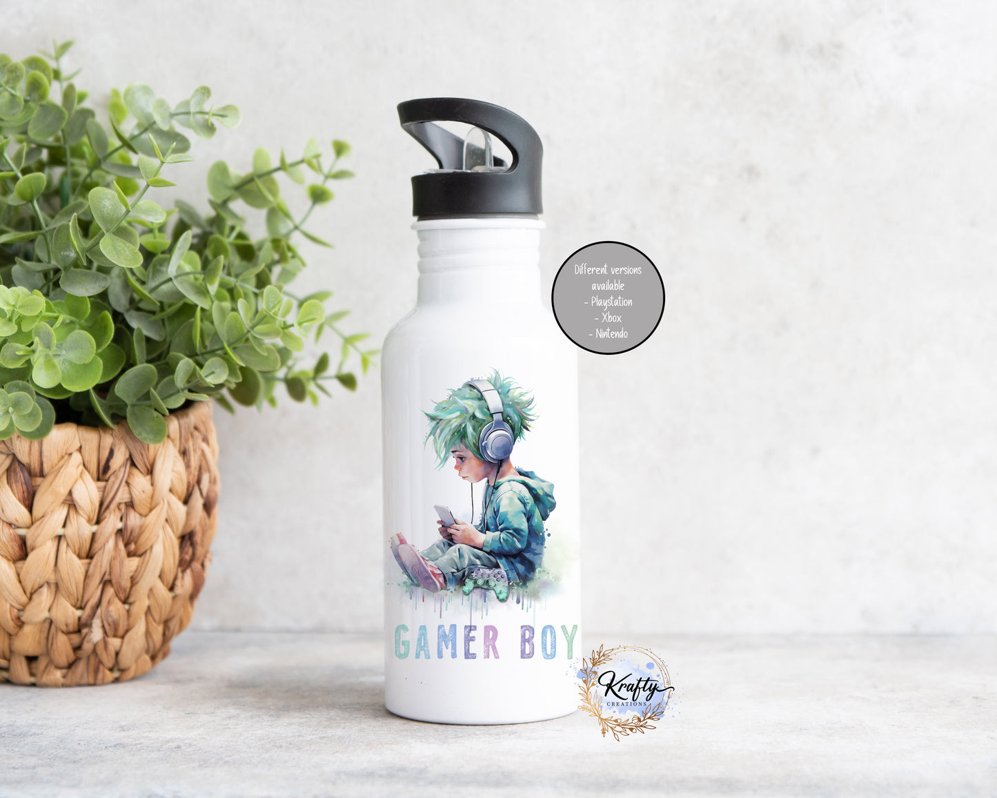 Girl & Boy Gaming Water Bottle