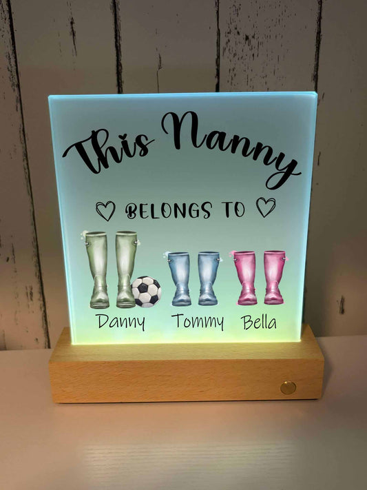 Personalised Photo Led Frame - Wellies