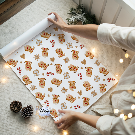 Gingerbread Wrapping Paper - 1m Roll